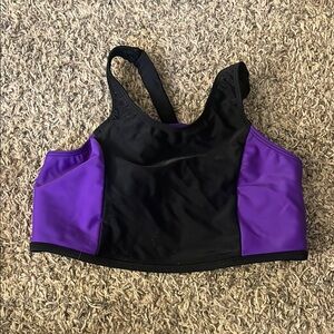 Girls Black and Purple Activewear Top